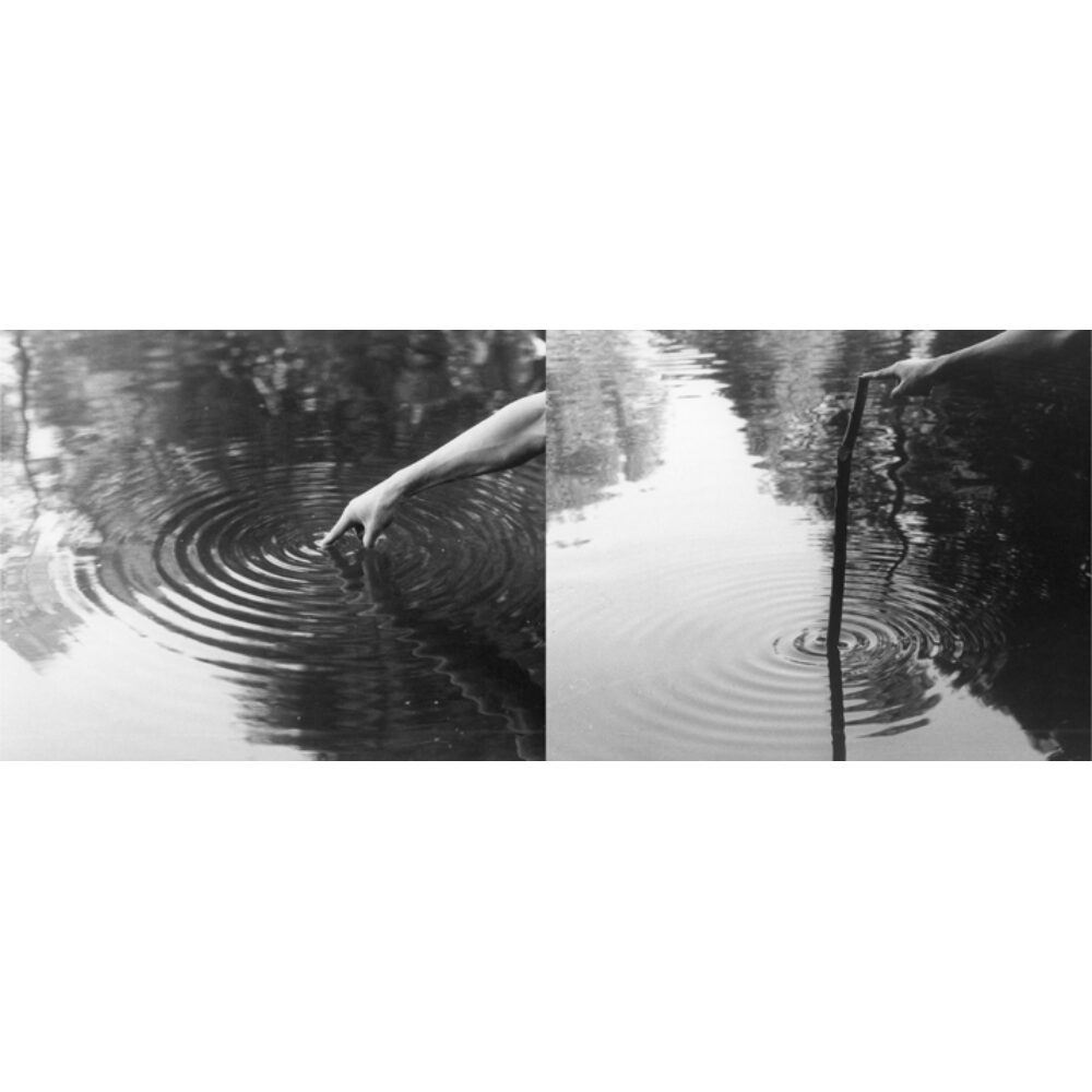 Black-and-white conceptual photograph documenting water wave dynamics by Keiji Uematsu. (Alt-text generated by AI)