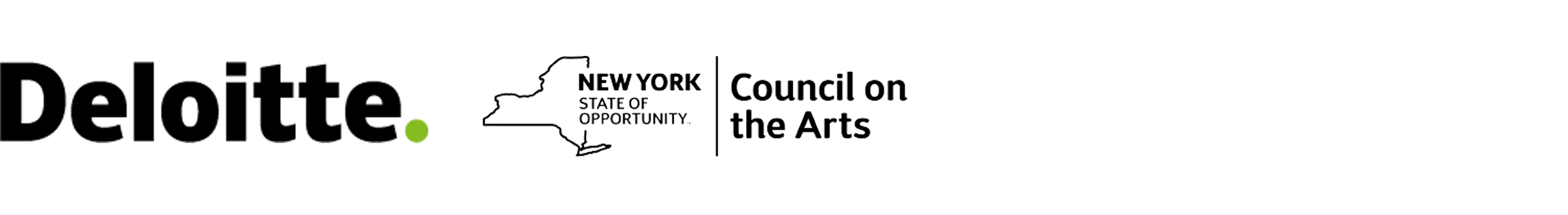 Logos for Deloitte and the New York State Council on the Arts
